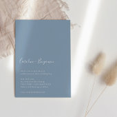 Minimalistisch script Modern Boho Dusty Blue Weddi Kaart