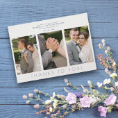 Minimalistisch script Modern Collage 3 Photos Wedd