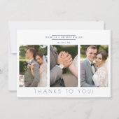 Minimalistisch script Modern Collage 3 Photos Wedd (Voorkant)