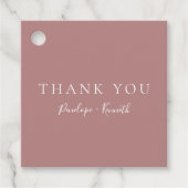 Minimalistisch Script Modern Custom Wedding Dusty  Bedankjes Labels (Voorkant)