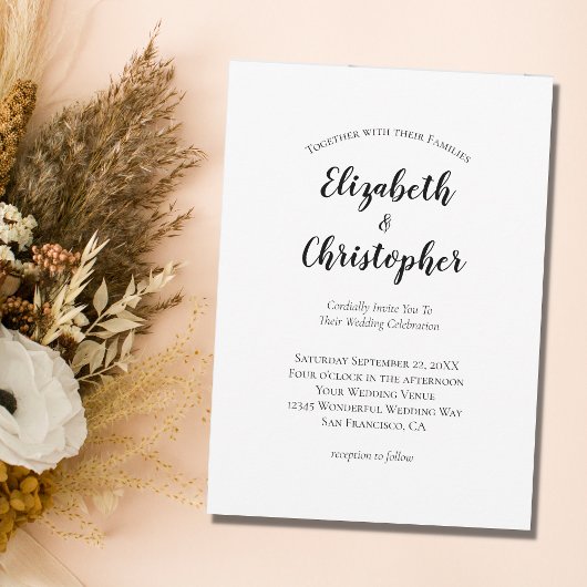 Minimalistisch script modern eenvoudig trendy trou kaart