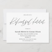 Minimalistisch Script Modern repetitie diner Kaart (Voorkant)