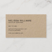Minimalistisch script Modern Rustic Kraft Visitekaartje (Achterkant)
