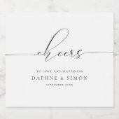 Minimalistisch script Modern Sparkling Wijnetiket (Enkel label)