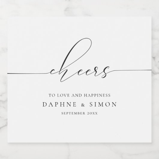 Minimalistisch script Modern Sparkling Wijnetiket (Enkel label)