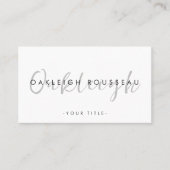 Minimalistisch script Modern Visitekaartje (Voorkant)
