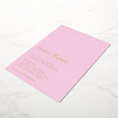 Minimalistisch script Modern Weddenschap Pastel Pi Folie Uitnodiging (Gedraaid)