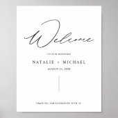 Minimalistisch script Modern Weddenschap Welkomstt Poster (Voorkant)