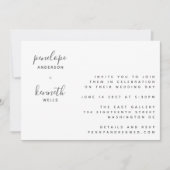 Minimalistisch script Modern Wedding | Chic White Kaart (Voorkant)