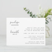 Minimalistisch script Modern Wedding | Chic White Kaart (Staand voorkant)