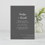 Minimalistisch script Modern Wedding Classic Black Kaart (Staand voorkant)