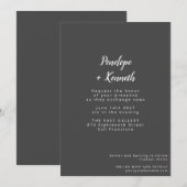Minimalistisch script Modern Wedding Classic Black Kaart (Voorkant / Achterkant)