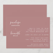 Minimalistisch script Modern Wedding | ROOS Kaart (Voorkant / Achterkant)