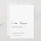 Minimalistisch script Modern White Simple Boho Wed Kaart (Voorkant)