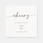 Minimalistisch Script Modern Zwart & Wit Servet (Voorkant)