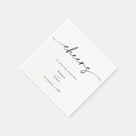 Minimalistisch Script Modern Zwart & Wit Servet (Hoek)