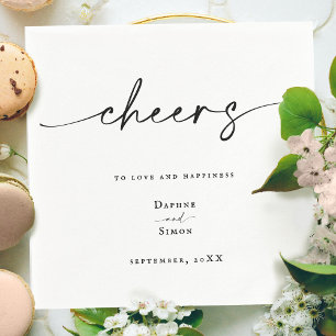 Minimalistisch Script Modern Zwart & Wit Servet