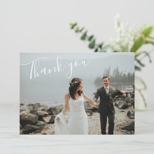 Minimalistisch script | Moderne kalligrafie voor g Bedankkaart (Staand voorkant)