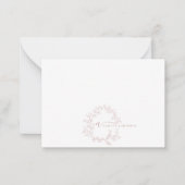 Minimalistisch Script Monogram naam Blush Dusty Pi Notitiekaartje (Voorkant)