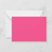 Minimalistisch Script Monogram naam Hot Pink Notitiekaartje (Achterkant)