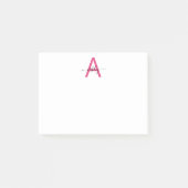 Minimalistisch Script Monogram naam Hot Pink Post-it® Notes (Voorkant)