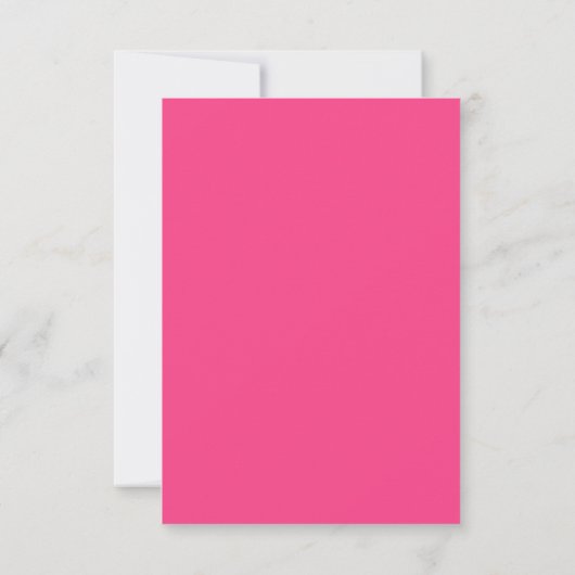 Minimalistisch Script Monogram One Border Hot Pink Notitiekaartje (Achterkant)