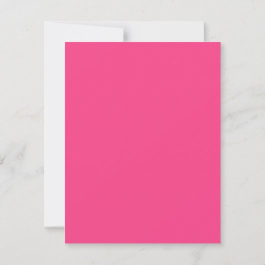 Minimalistisch Script Monogram One Border Hot Pink Notitiekaartje (Achterkant)