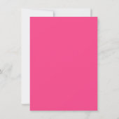 Minimalistisch Script Monogram One Border Hot Pink Notitiekaartje (Achterkant)