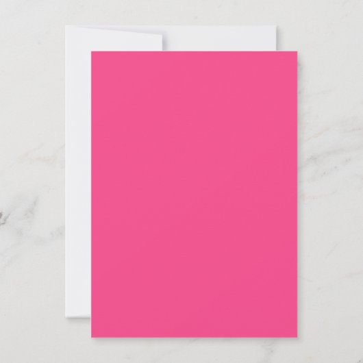 Minimalistisch Script Monogram One Border Hot Pink Notitiekaartje (Achterkant)