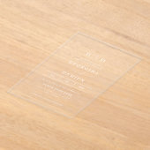 Minimalistisch Script Monogram Transparant Trouwen Acryl Uitnodigingen (Laagn)