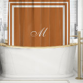 Minimalistisch script monogram | Verbrande Oranje Douchegordijn