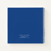 Minimalistisch script Mr. Mrs Wedding Blue Gastenb Notitieboek (Achterkant)