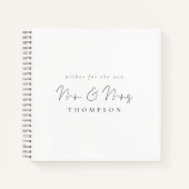 Minimalistisch script Mr. Mrs Wedding Gastenboek Notitieboek (Voorkant)