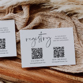 Minimalistisch Script Multiple Gift Registry Informatiekaartje