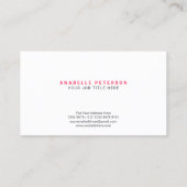 Minimalistisch Script Name Initiaal | Speciaal roz Visitekaartje (Achterkant)