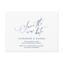 Minimalistisch script, Navy Blue, Wedding Postpone