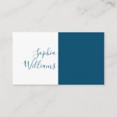 Minimalistisch Script Navy en wit Visitekaartje (Voorkant)