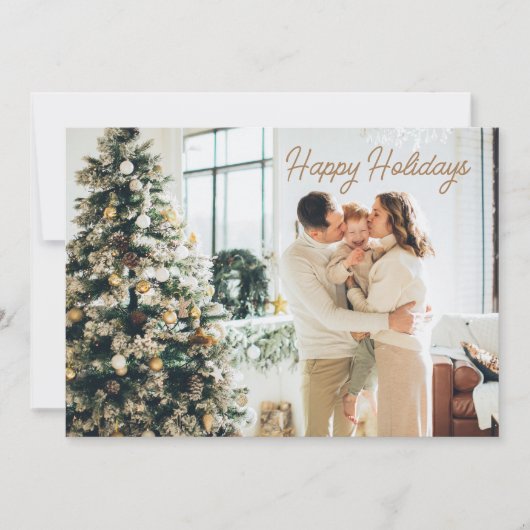 Minimalistisch script Neutraal Elegant bericht Feestdagenkaart (Voorkant)