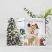 Minimalistisch script Neutraal Elegant bericht Feestdagenkaart (Staand voorkant)