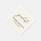 Minimalistisch Script Neutral Cream Beige Afstuder Servet (Hoek)