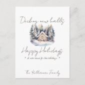 Minimalistisch script, New House waterverf Christm Feestdagenkaart (Voorkant)