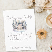 Minimalistisch script, New House waterverf Christm Feestdagenkaart