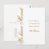 Minimalistisch script Nieuwe aankondiging van adre Briefkaart (Voorkant / Achterkant)