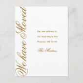 Minimalistisch script Nieuwe aankondiging van adre Briefkaart (Voorkant)