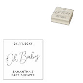 Minimalistisch script Oh Baby Shower Rubberstempel (Gestempeld)