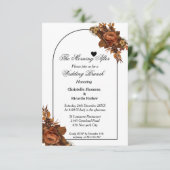 Minimalistisch script oranje bruiloft brunch kaart (Staand voorkant)