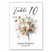 Minimalistisch Script Orchidee Wedding Zitplaatsen Kaart (Achterkant)