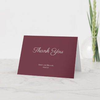 Minimalistisch Script Paars Plum Bedankbrief Bedankkaart