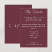 Minimalistisch Script Paarse Plum Details Kaart (Voorkant / Achterkant)