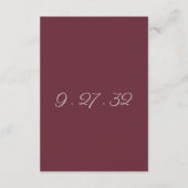 Minimalistisch Script Paarse Plum Details Kaart (Achterkant)